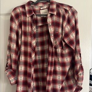 Thread & Supply Red Plaid Button Down Shirt